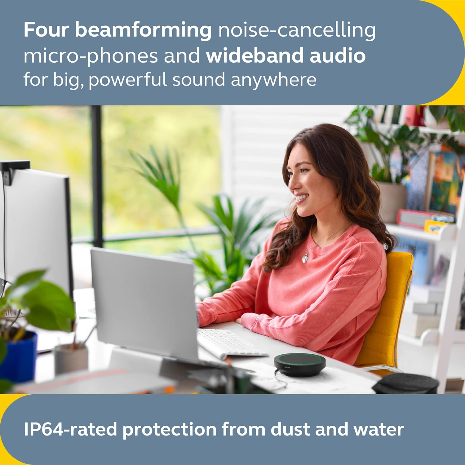 Jabra Speak2 40 Portable Speakerphone - 4 Noise-Cancelling Mics, Full-Range 50Mm Conference Speaker, Wideband Audio & USB-A/USB-C Connections - Certified for Zoom & Google Meet - Dark Grey image number 2