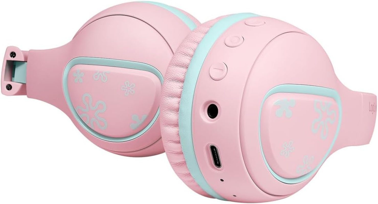 Logilink My First Foldable Kids Headset (BT 5.4) Volume Limit Max 85Db with Microphone (Pink/Light Blue) image number 4