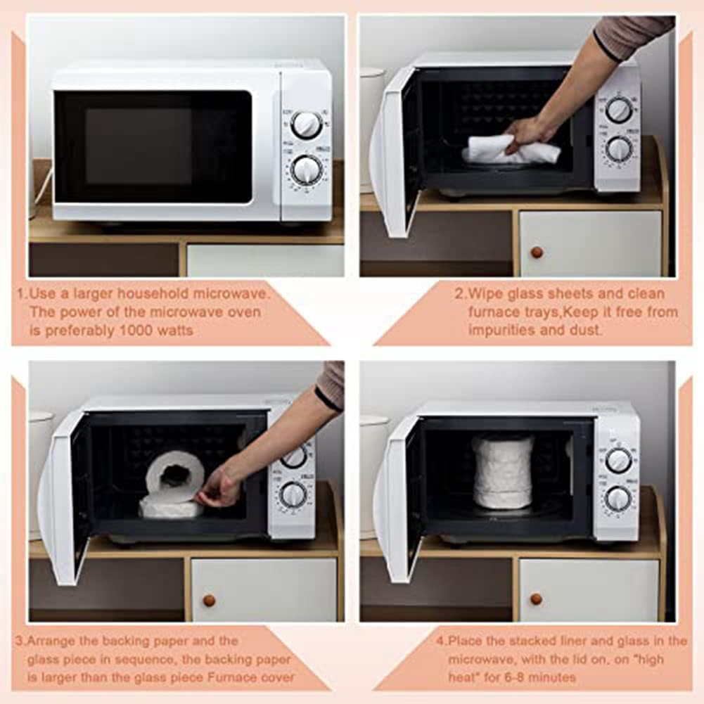 Aribrnten Kiln Paper round Microwave Kiln Paper Shelf Kiln Paper 4.7 Inch Ceramic Fiber Paper Insulation Ceramic Fiber Blanket image number 5