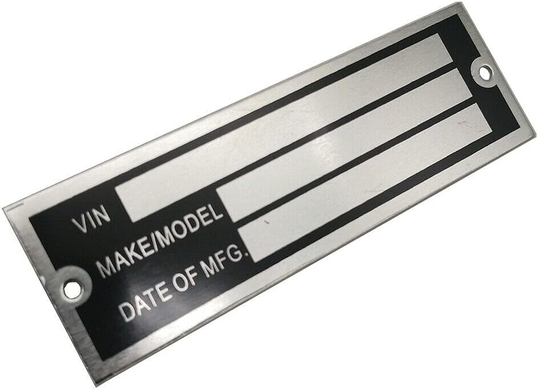 VIN Serial ID TAG Plate Data Blank CAR Truck HOT Rod Equipment Trailer (100Mm X 33Mm) image number 1