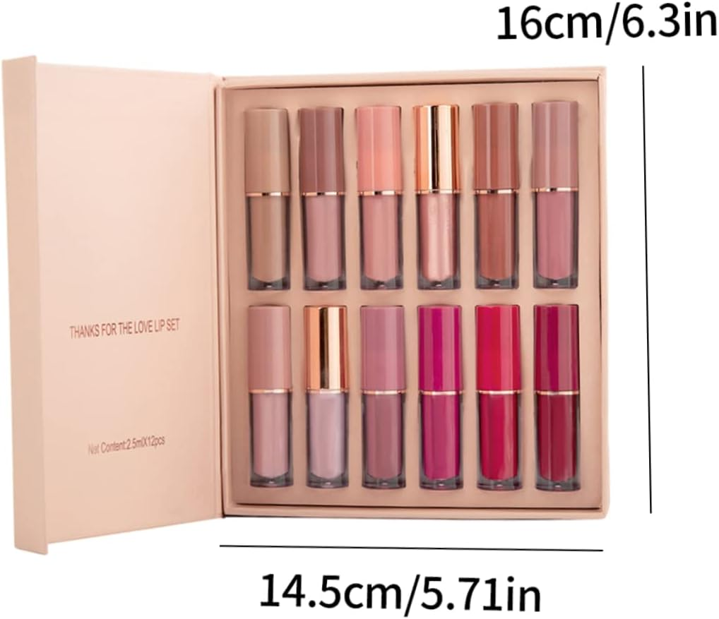 Matte Liquid Lipstick Set Waterproof Long Lasting Non-Stick Cup Lipstick Makeup Set 12PCS image number 4