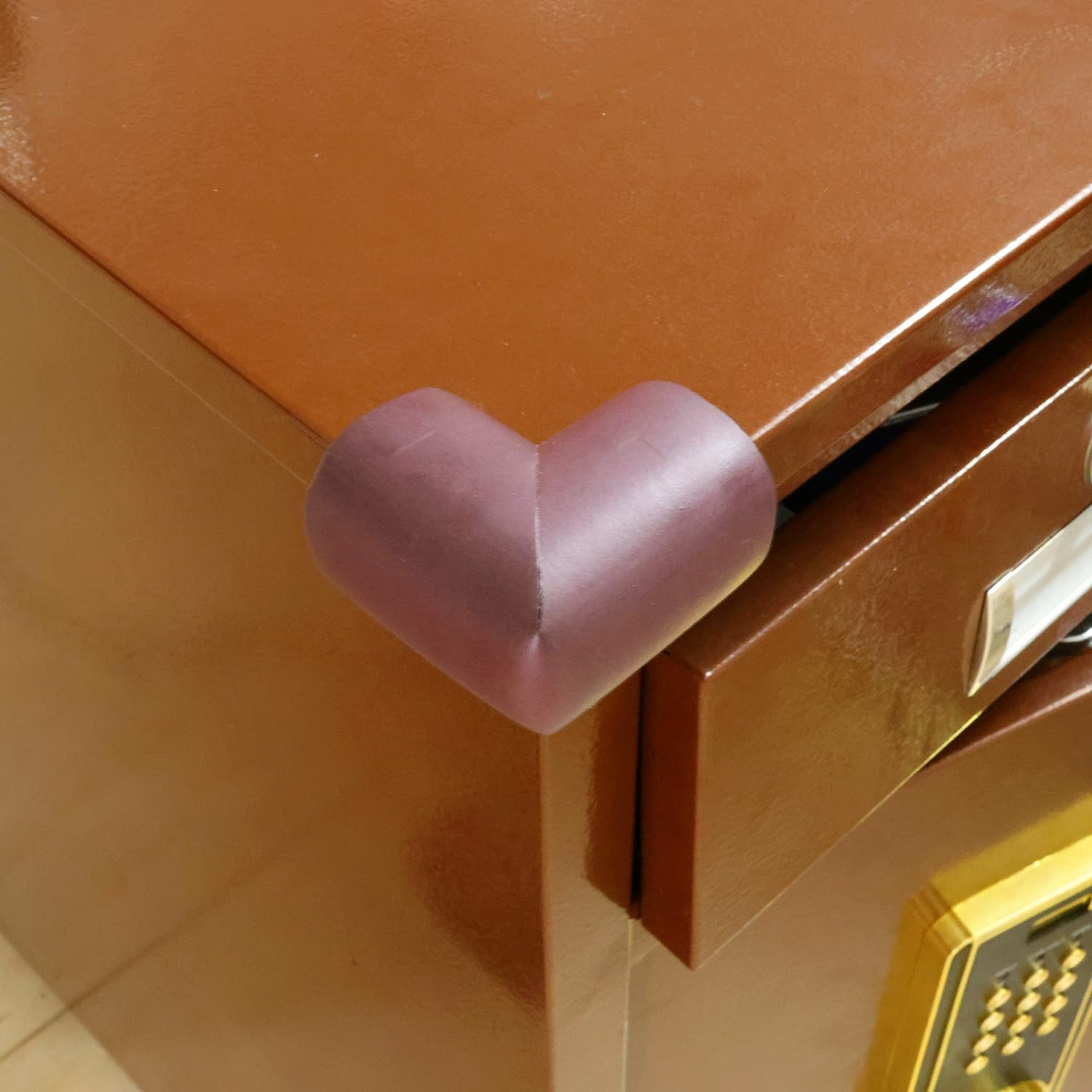 4 Pack Soft Foam Baby Proofing Corner Guards & Edge Protectors, Pre-Taped Table Corner Protector, Children Safety Furniture Desk Bumper, Cushion for Sharp Corners, L Type,Brown