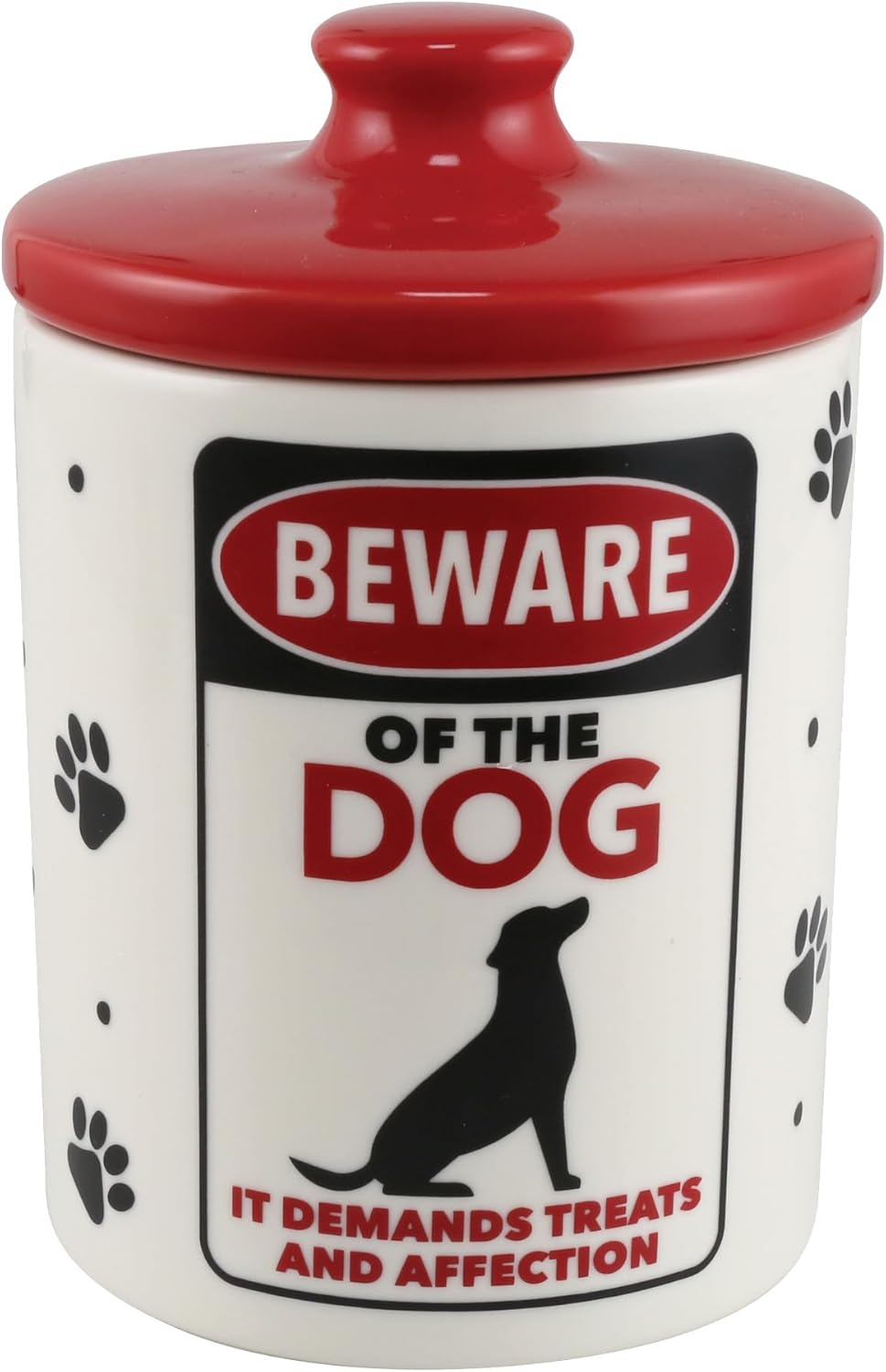 Enesco Our Name Is Mud Beware of the Dog Demands Affection Treat Jar Canister, 5.91 Inch, Multicolor image number 2