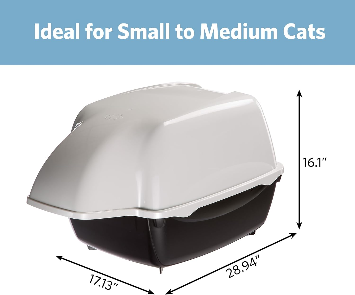 Ferplast Cosmic Outdoor Hooded Litter Box- Black; Measures 20X16X15 image number 5