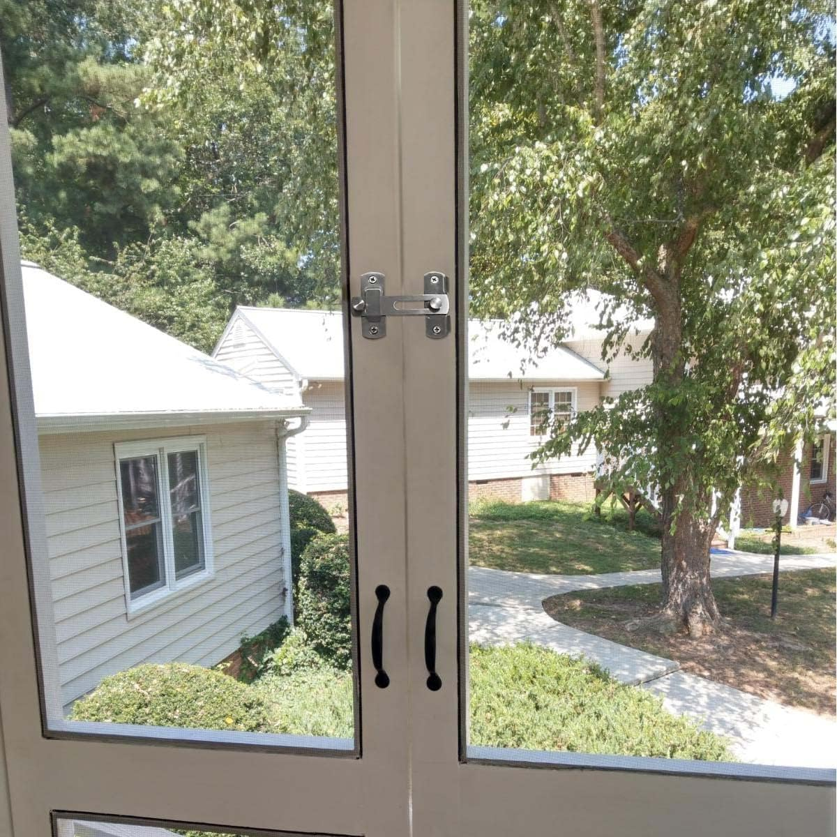 2Pcs Stainless Steel Gate Latches Barn Door Lock,Flip Lock Latch, Suitable for Door and Window Slide Lock Barn Door(Silvery) image number 2