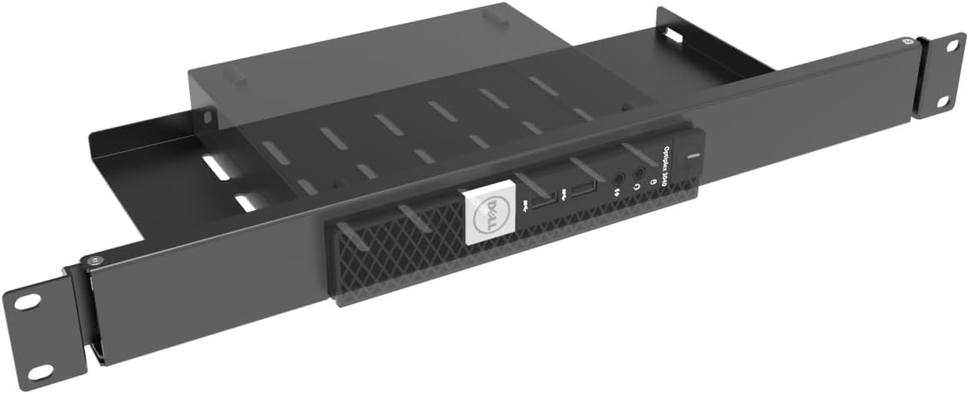 JINGCHENGMEI Mini Rack Mount for Dell Optiplex Micro Form Factor Case-1U Hinged Server Rack Shelf with Easy Access Network Connections in 19-Inch Network Cabinet or Server Rack