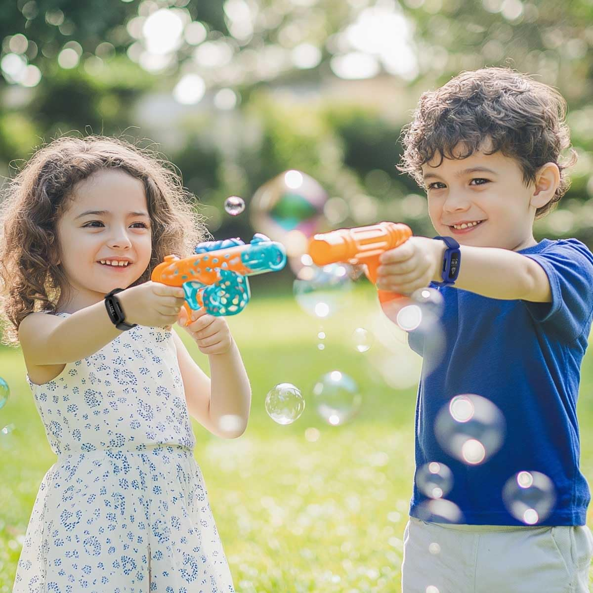 (2 Pack) T Tersely Sport Band for Fitbit ACE 3/Inspire 2 for Kids (2021), Soft TPU Silicone Replacement Strap Fitness for ACE3 Activity Tracker - Black +Blue/Yellow image number 3