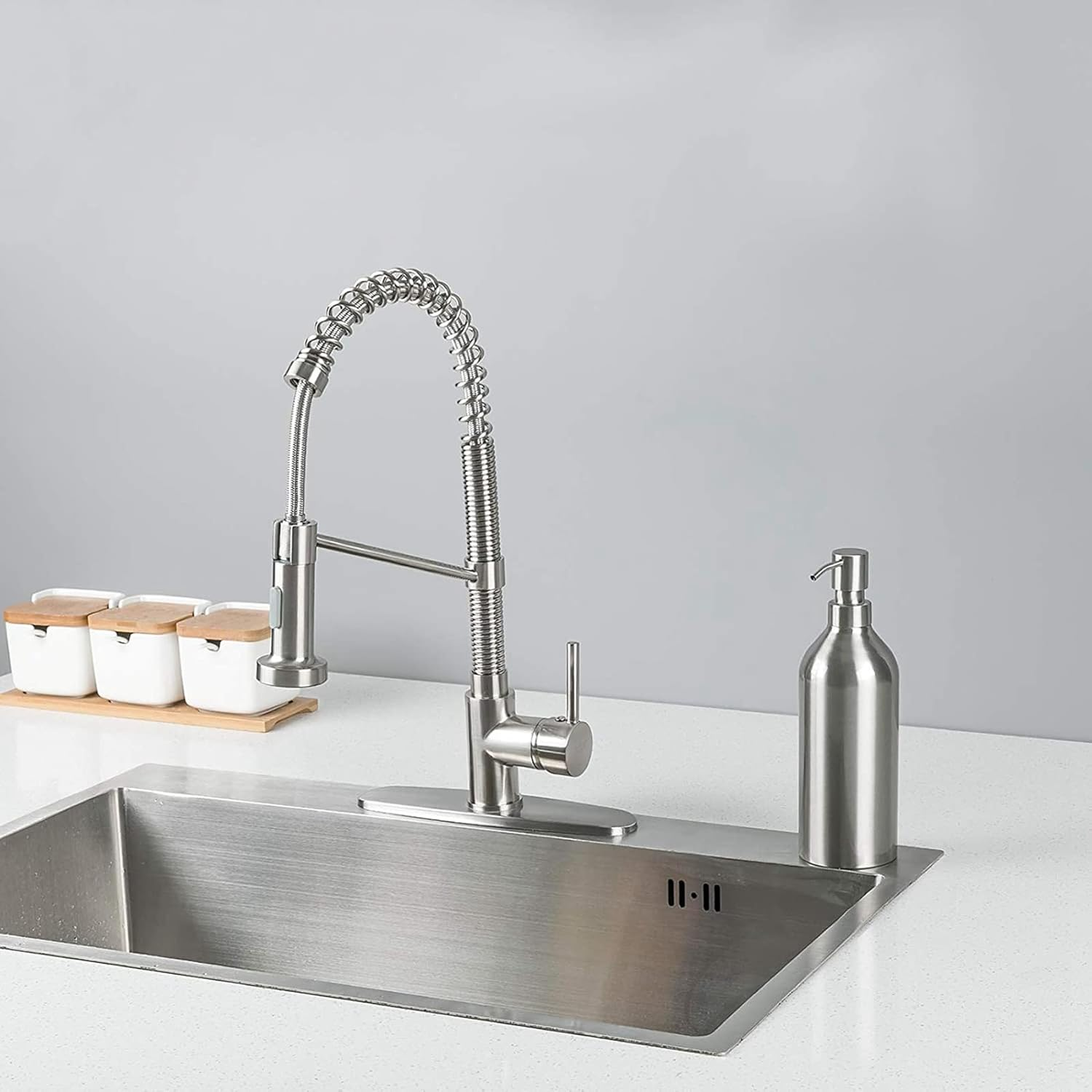 2X Soap Dispenser Stainless Steel Bottle Countertop Pump Hand Lotion Liquid Dispenser for Kitchen & Bathroom image number 5