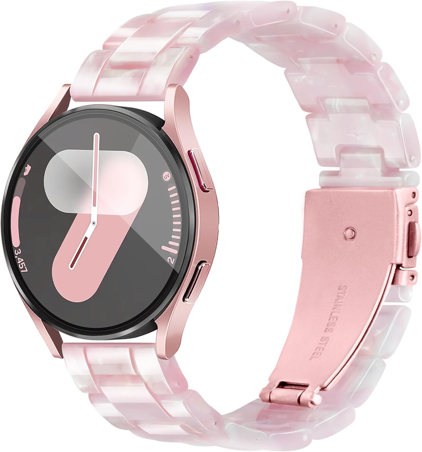 Vamyzji Compatible with Samsung Galaxy Watch 5/Watch 5 Pro, Galaxy Watch 4 Band 40Mm 44Mm, Galaxy Watch 6 40Mm 44Mm, Galaxy Watch 6 Classic 43Mm 47Mm, Resin Band for Samsung Watch 4 Classic 46Mm 42Mm