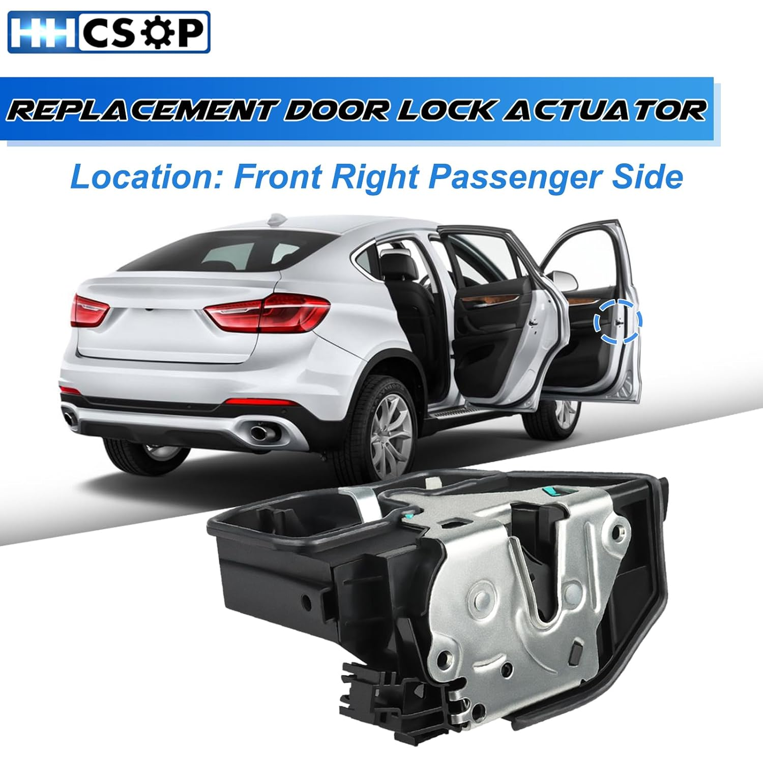 Front Right Passenger Side Power Door Lock Actuator Motor Fit for BMW 320I 323I 325I 328I 330I 335D 335I 335Xi 340I 428I 430I 528I 535D 535I 550I X1 X3 X5 X6 M5 M6 Mini Cooper Countryman 2003-2019 image number 2