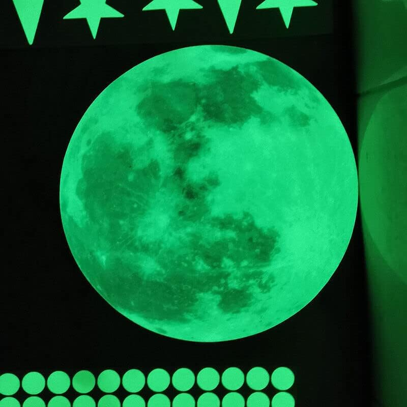 AIMALL 435Pcs Glow in the Dark Luminous Stars, Moon & Planet Wall Stickers for Kids Bedroom Ceiling, DIY Space Wall Decals, Waterproof Vinyl image number 5