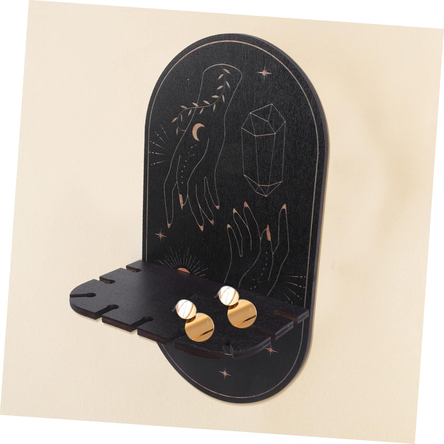 Boho Crystal Shelf Display Rack Action Figure Stand Bohemian Decorative Stand Wall-Mounted Jewelry Holder