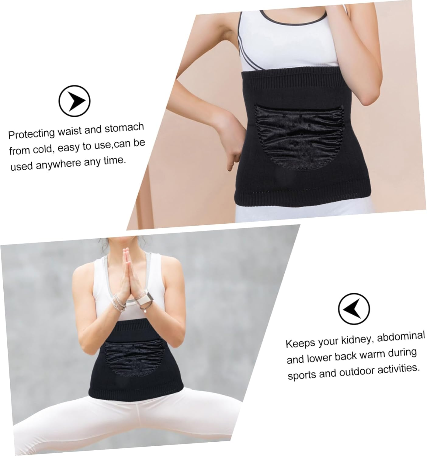 Wool Kidney Warmer Belt Unisex Thermal Waistband for Stomach Protection Comfortable and Elastic Support for Lower for Outdoor Activities And image number 1