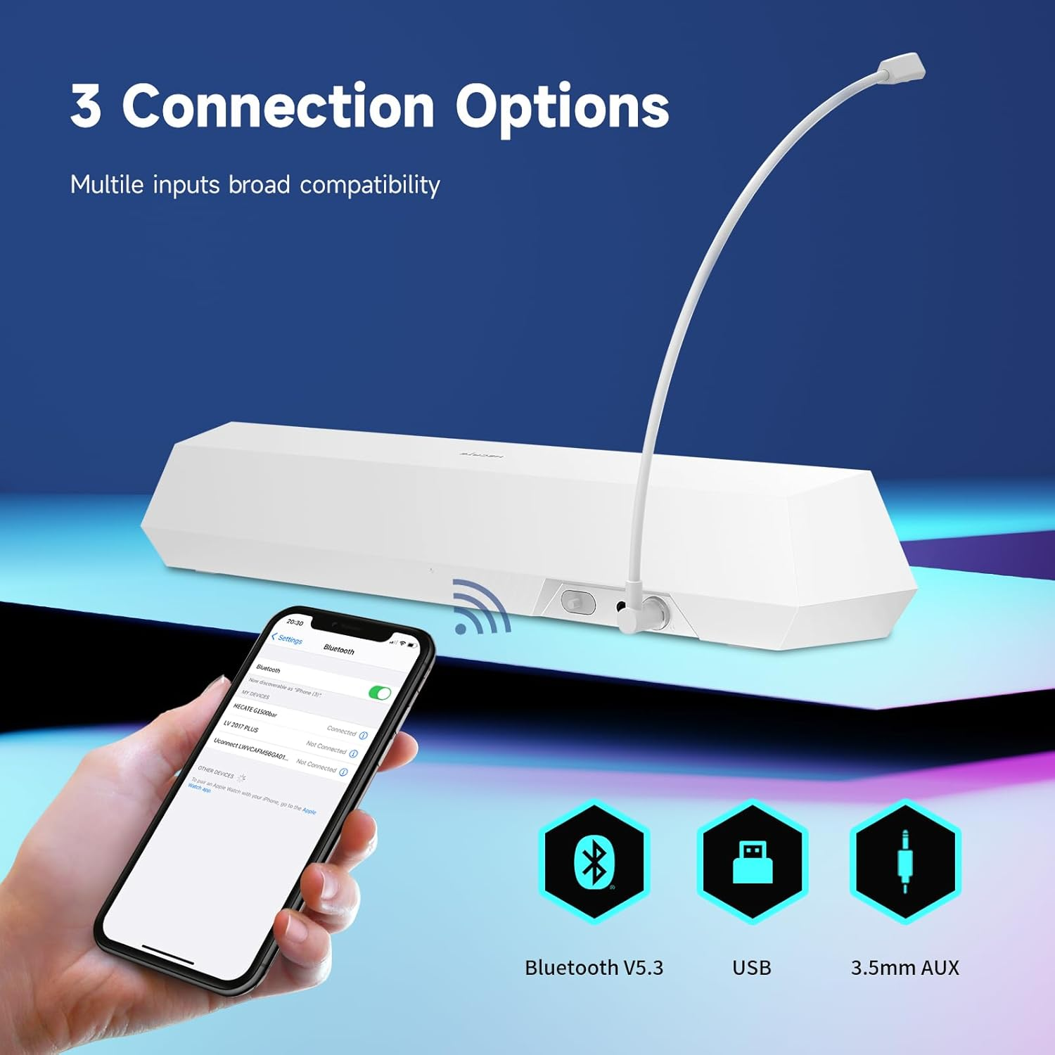 Edifier G1500 7.1 Surround Gaming Sound Bar, White image number 4