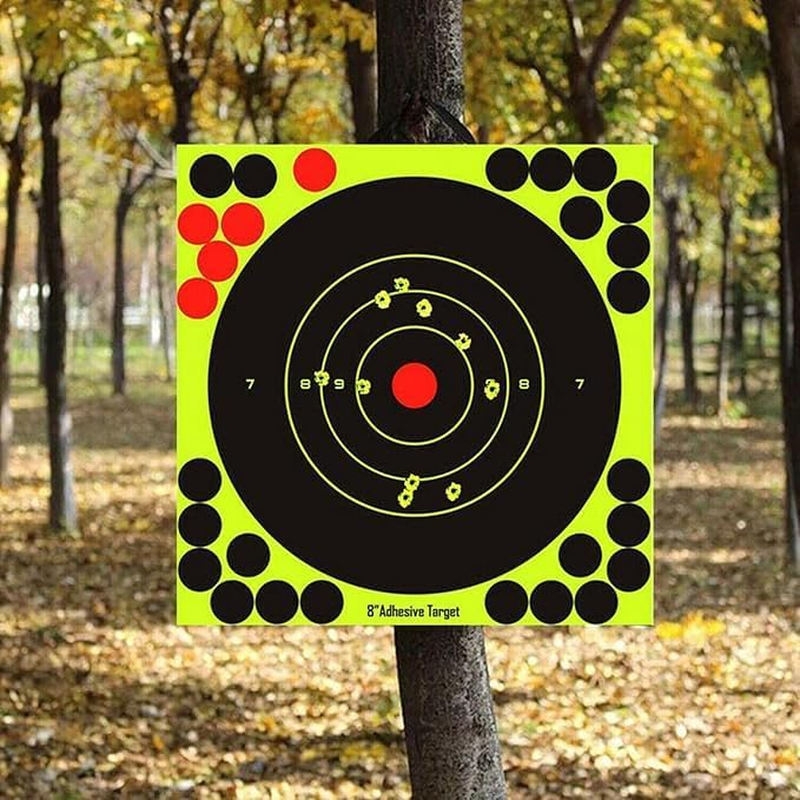 20.3CM Splatter Targets Paper, Self Adhesive Shooting Targets Paper, Shooting Practice Reactive Shooting Target Shots Target Paper, Bright Fluorescent Shot Marking Target Paper Splatter image number 3