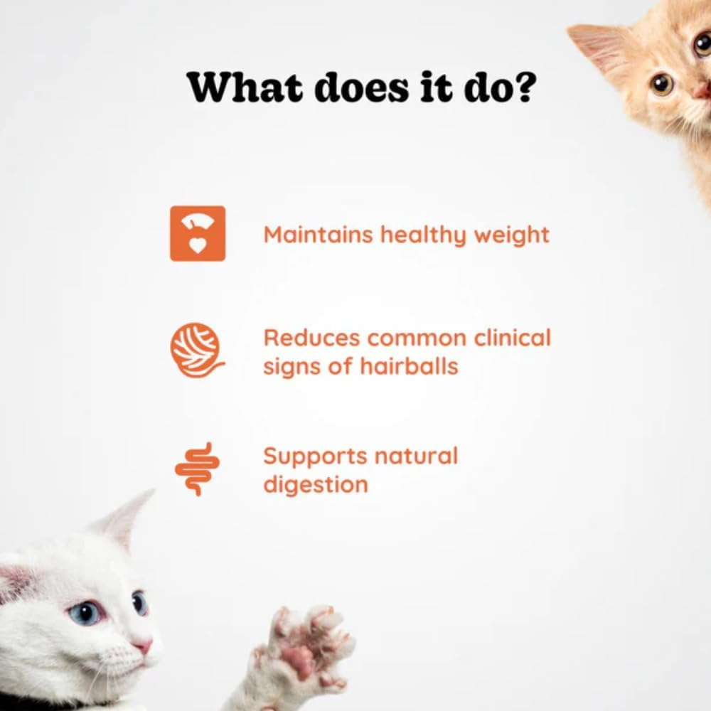 Woohoopets Oral Health & Hairball for Cats | Taurine, Fibre & Psyllium Supplement for Fresh Breath, Hairball Control & Easy Digestion, 80G image number 4
