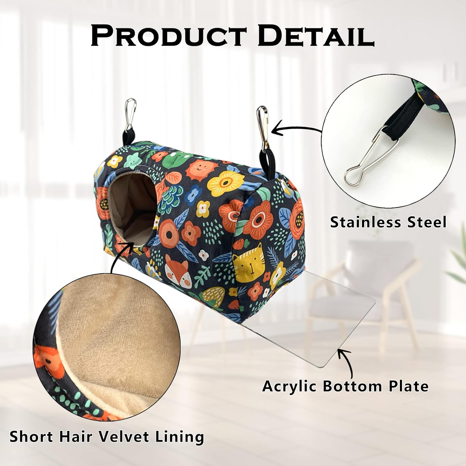 Shurung Bird Warm Bed Sleeping Nest House Snuggle Hanging Hut Hammock Hideaway Cave for Cockatiels Parakeets Budgies Lovebirds L image number 2