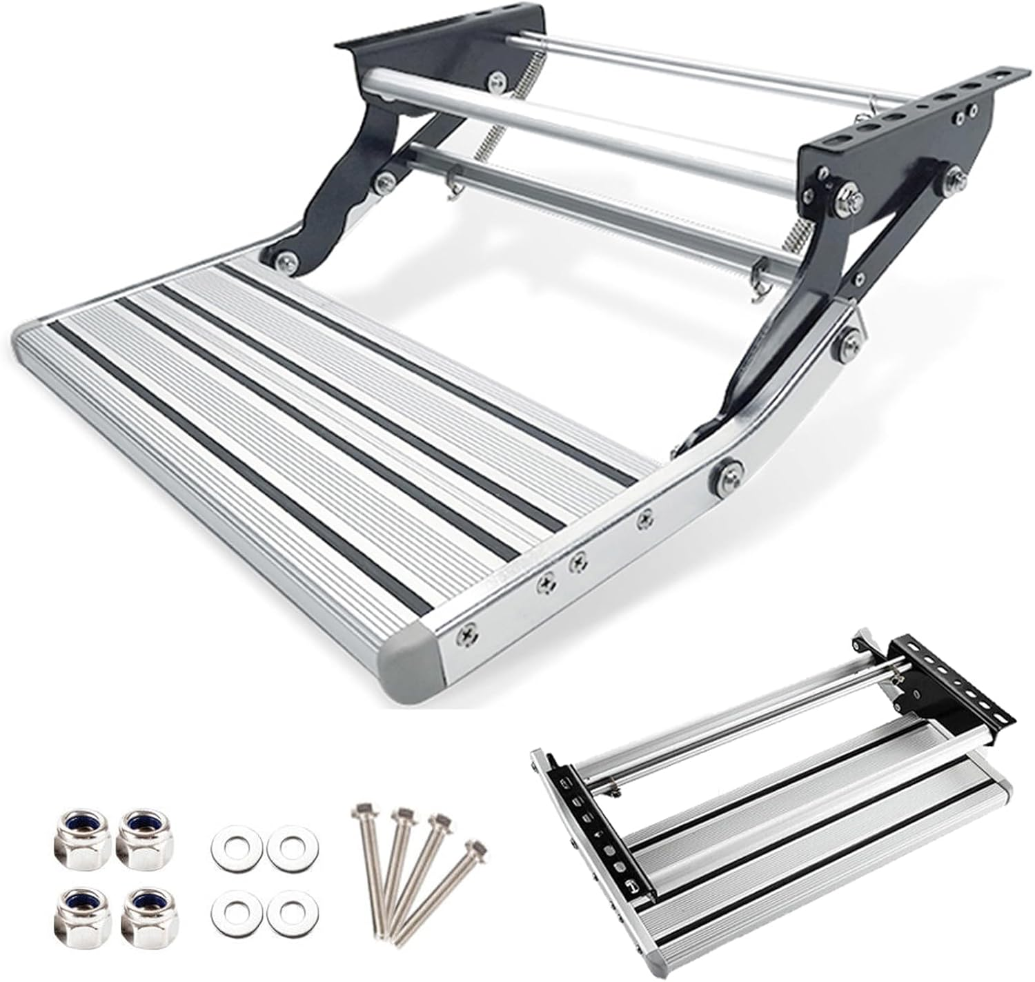 Portable Caravan Step Aluminium Pull Out Folding Caravan Step Camper Trailer Motorhome RV