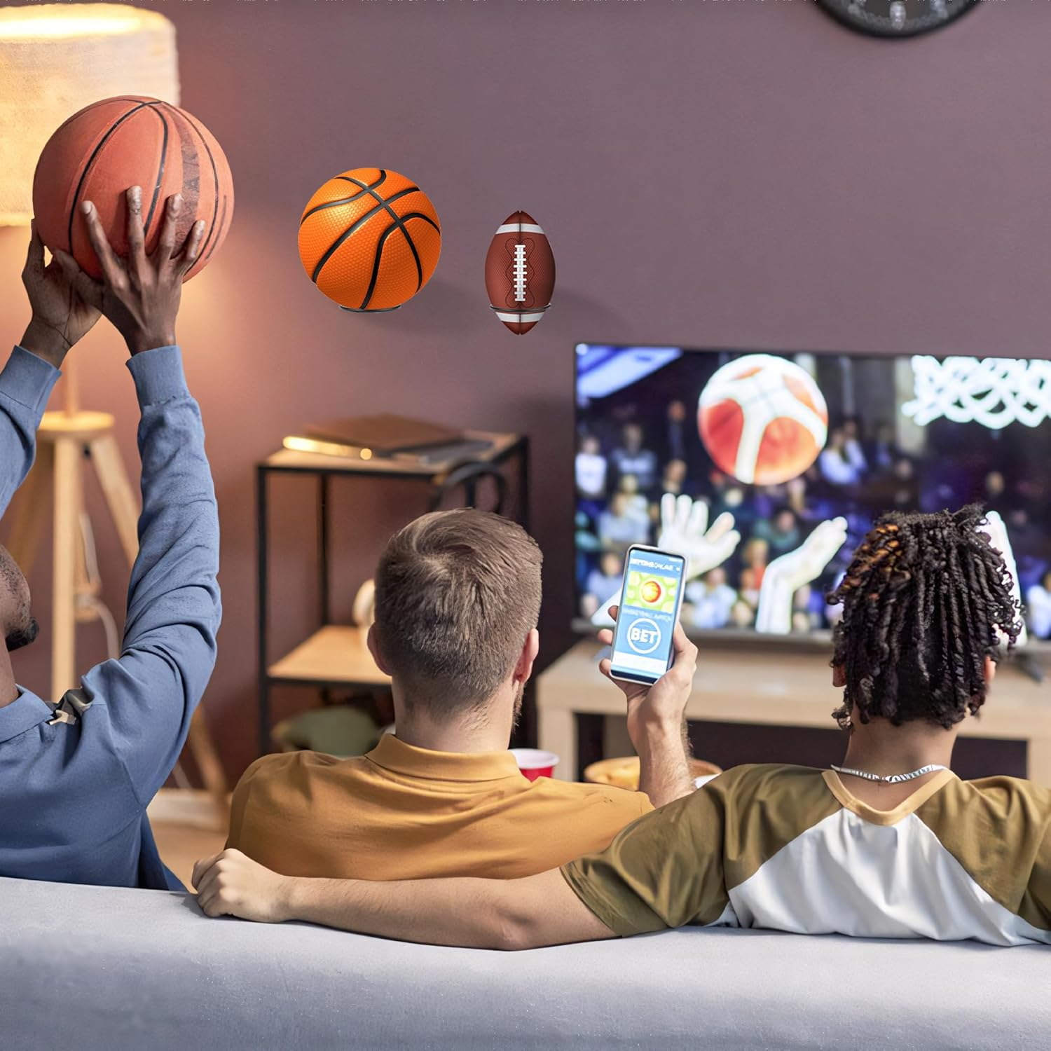 5 Pack Metal Ball Holder Wall Mounted Ball Storage Universal Ball Rack Sports Ball Organizer for Basketball Football Volleyball Soccer Storage Display(Black) image number 5