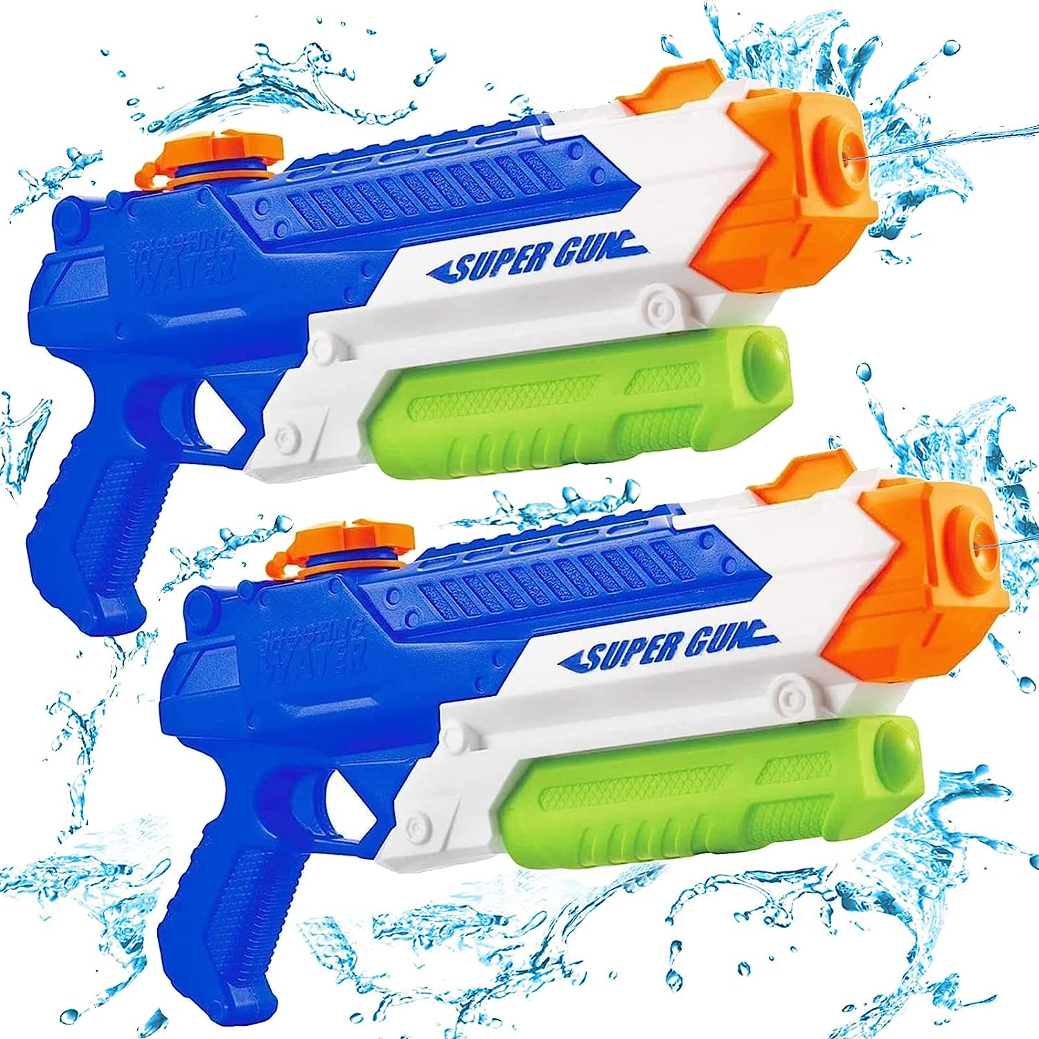 Water Guns for Kids - Summer Soaker Squirt Guns, 400Cc/40Ft Outdoor Toy for 3 Years Old and up Boys Girls Adults - 2 Pack Water Guns for Swimming Pool Yard Lawn Beach image number 1