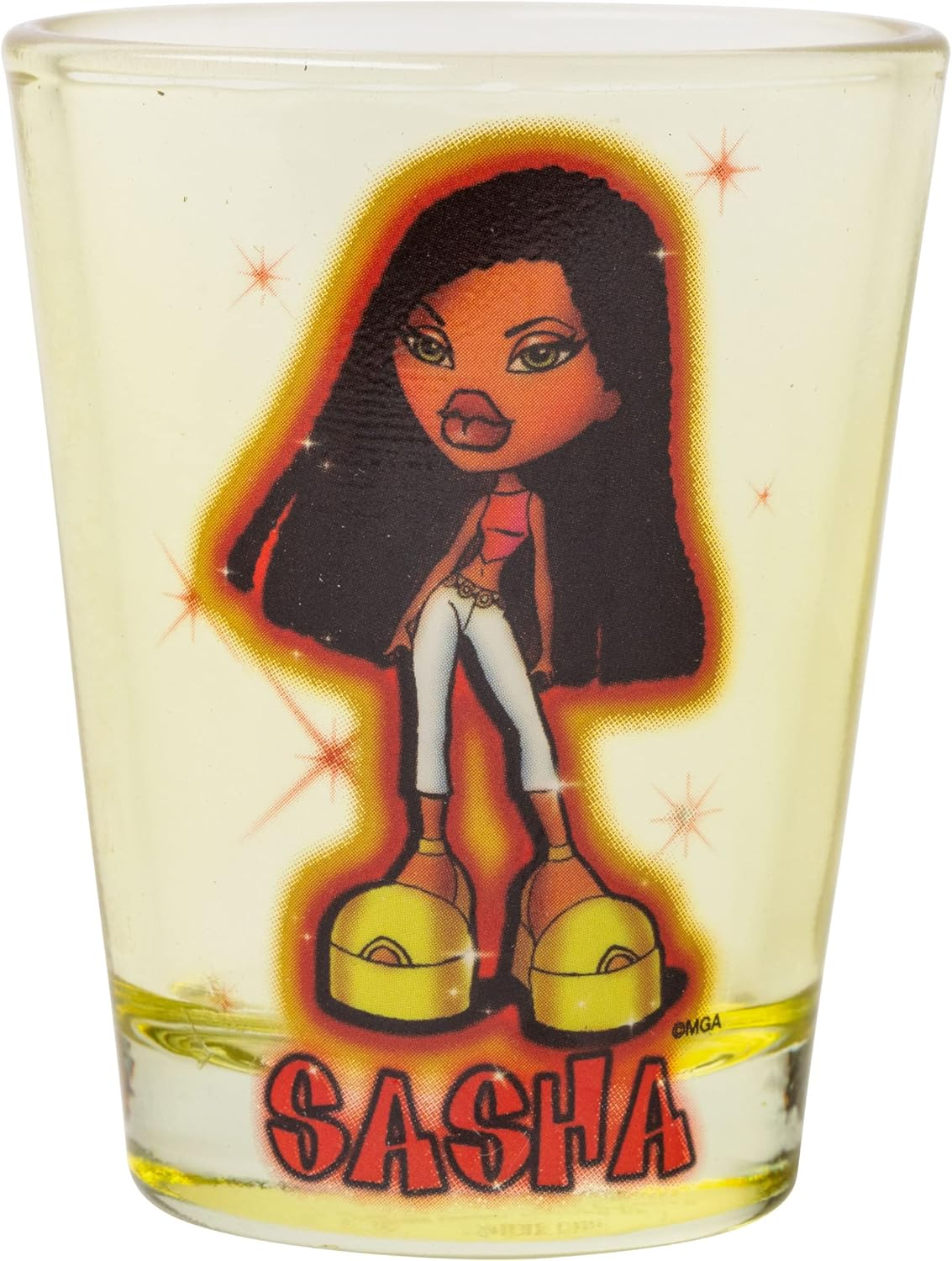 Silver Buffalo Bratz Airbrush Sparkle 4-Pack Mini Glass Set, 1.5 Ounces image number 1