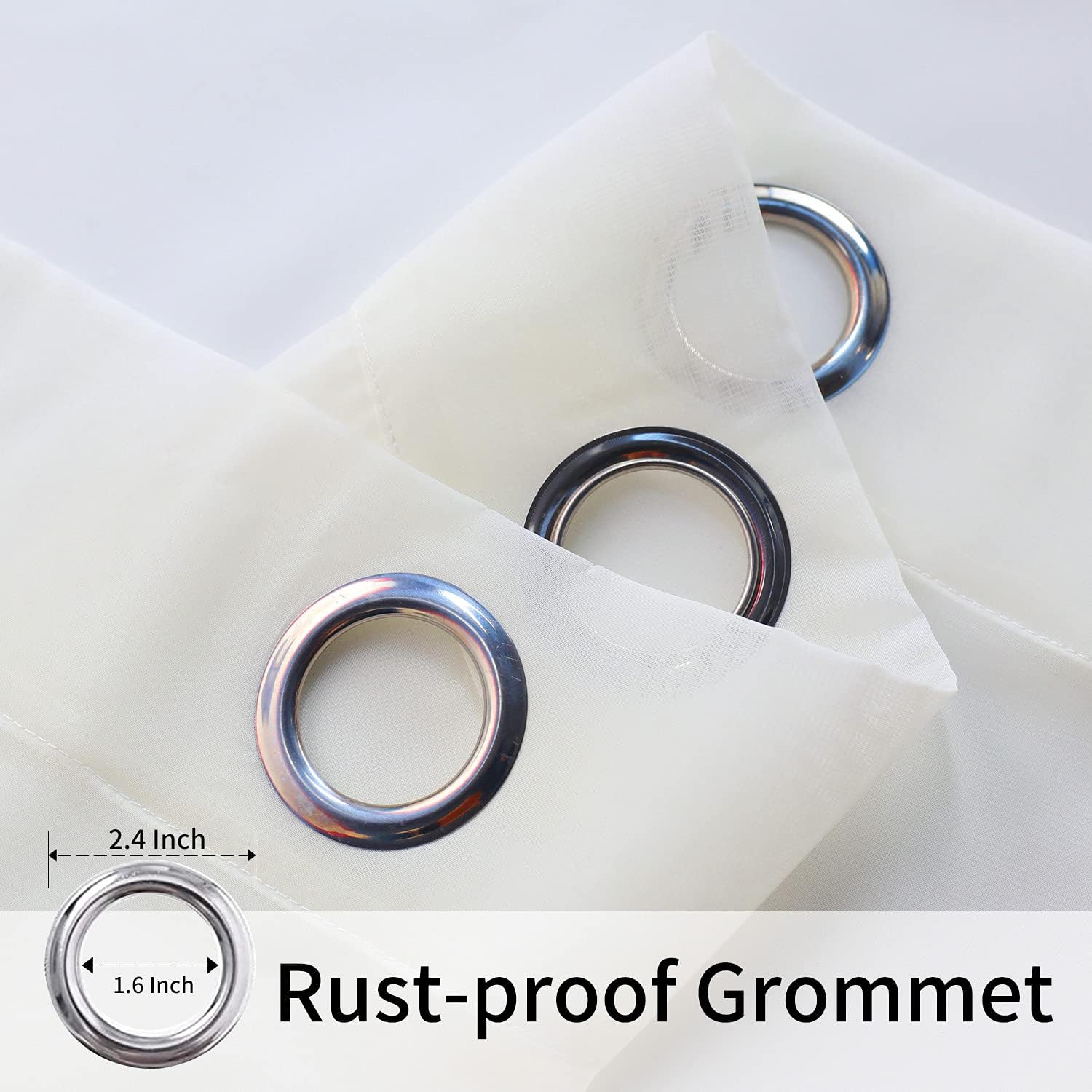 BONZER Sheer Outdoor Curtains for Patio Waterproof - 2 Panels Grommet Indoor Voile Sheer Curtains for Living Room, Bedroom, Porch, Pergola, Cabana, 54 X 84 Inch, Beige image number 1