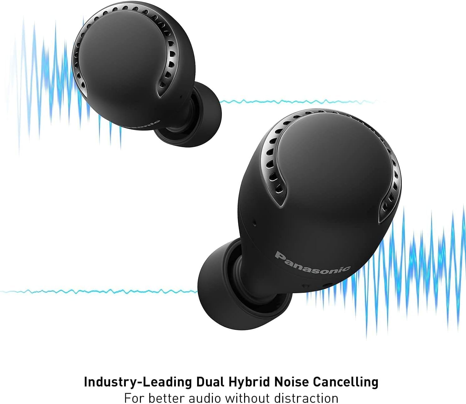 Panasonic True Wireless, High Performance, Bluetooth, Noise-Cancelling and Water-Resistant Earbuds, Black (RZ-S500WE-K)