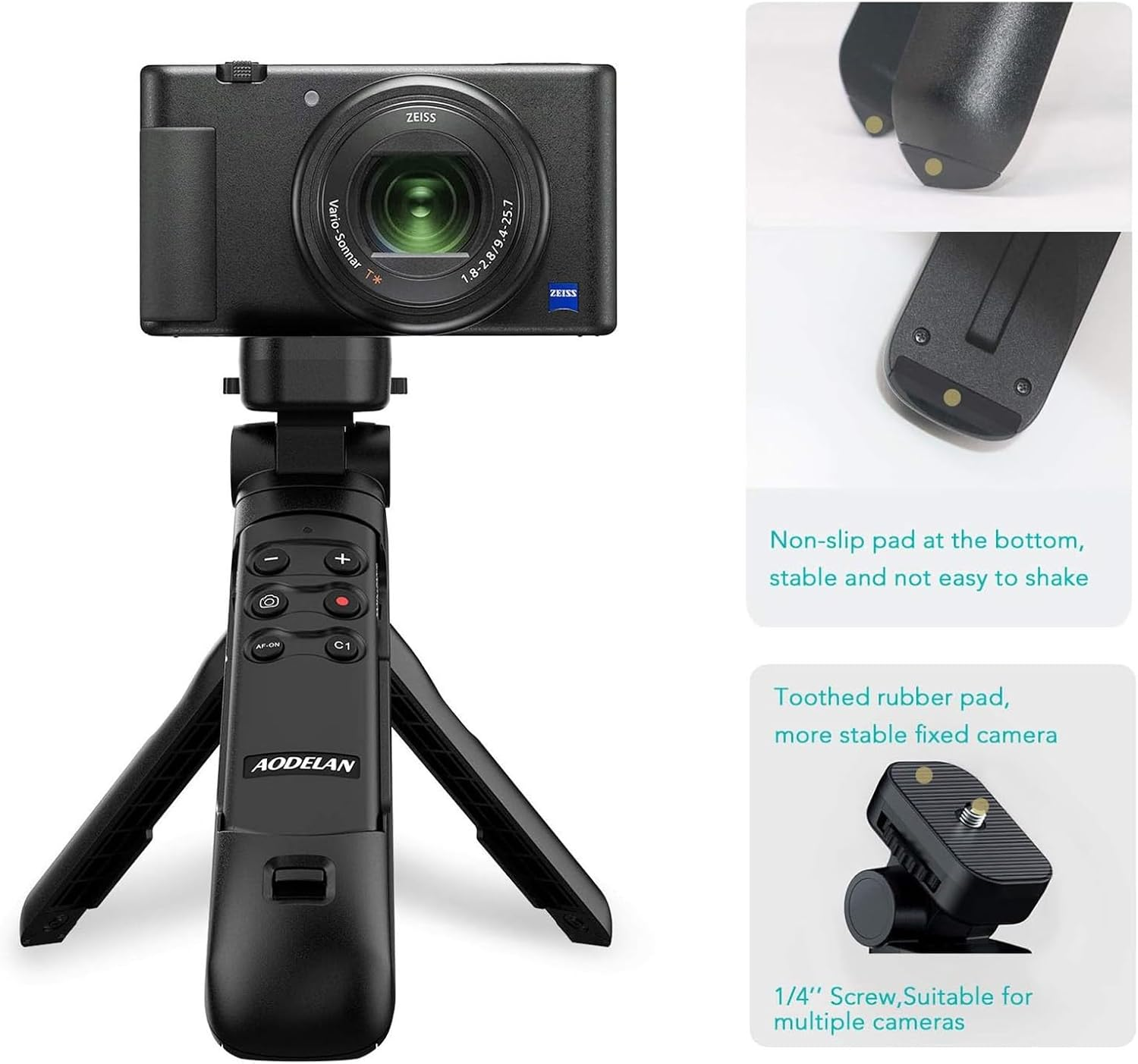 Wireless Shutter Release Camera Remote Contral Shooting Grip and Tripod for Sony ZV-1, A7 III, A6600, A7C, A7R IV. Replace GP-VPT2BT image number 2