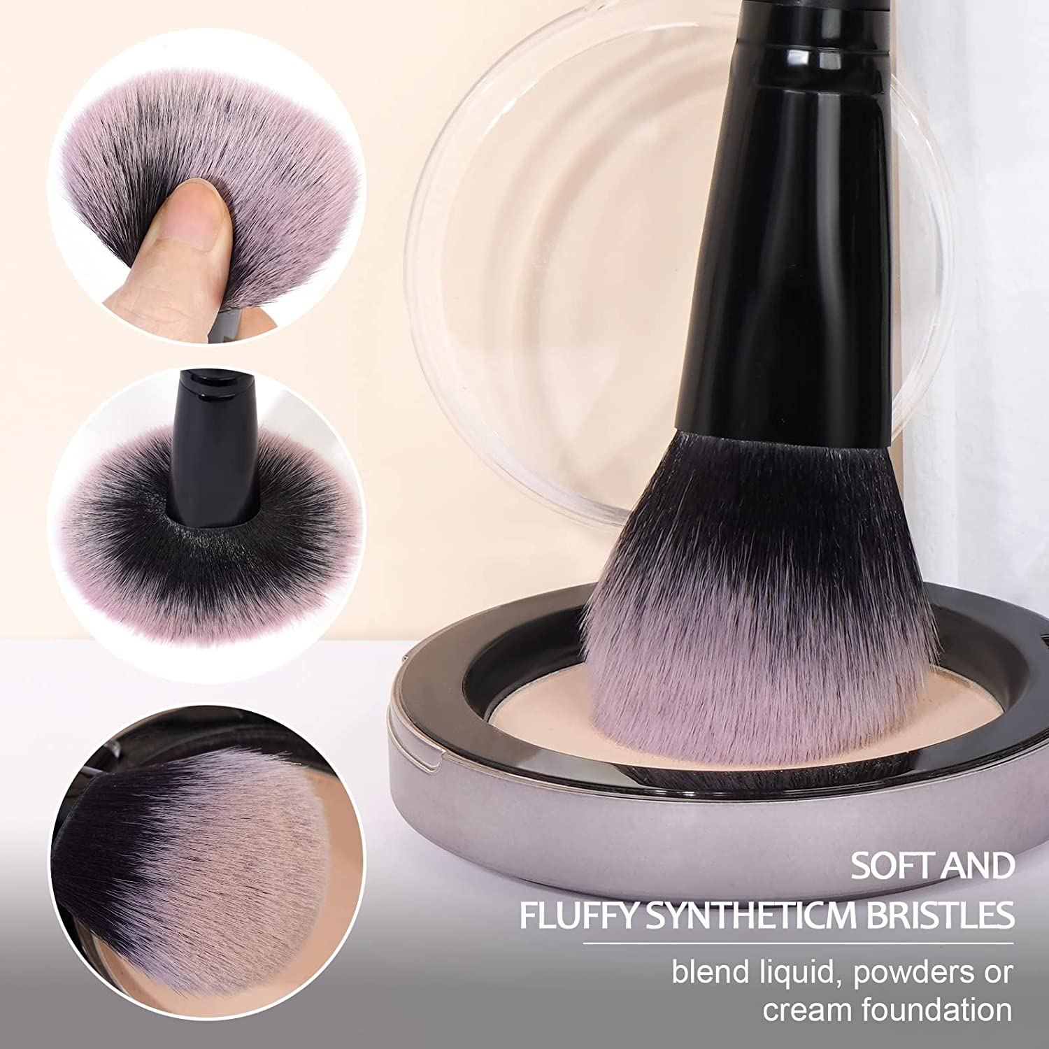 MAANGE Make up Brushes 18 Pcs Professional Makeup Brush Set Premium Synthetic Eyeshadow Blush Foundation Makeup Brushes Travel Kabuki Brushes Set image number 6