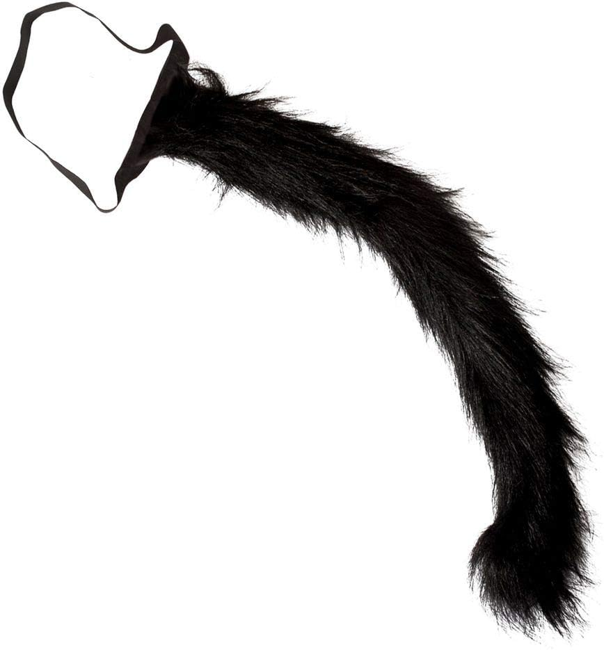 Shoperama Flexible Fur Tail for Cat Black 58 Cm Costume Accessory Boots Long