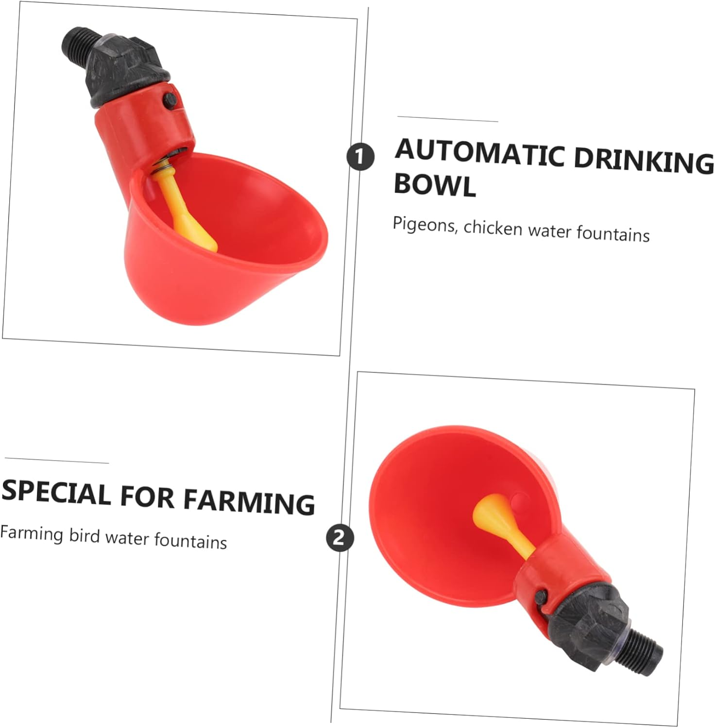 Happyyami 15Pcs Automatic Chicken Drinker Poultry Water Bowl Quail Pigeon Waterer Automatic Poultry Water Drinking Bowl image number 2