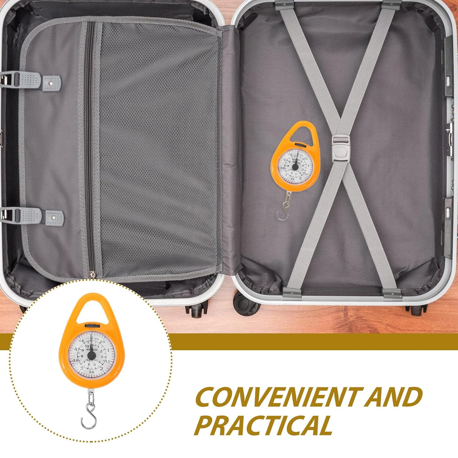 Iplusmile Portable Mechanical Spring Luggage Scale Hook Mini Handheld Weighing Scale for Travel Suitable for Suitcases and Fishing Use image number 3