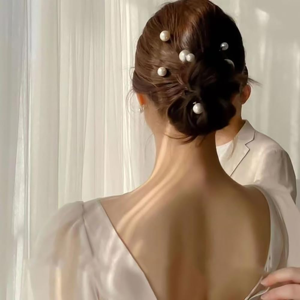 Pack of 36 Wedding Pearls Hair Pins U-Shaped Hair Accessories Bridal Pearls Hair Pins Hair Accessories for Wedding Prom Party Girls Women image number 5
