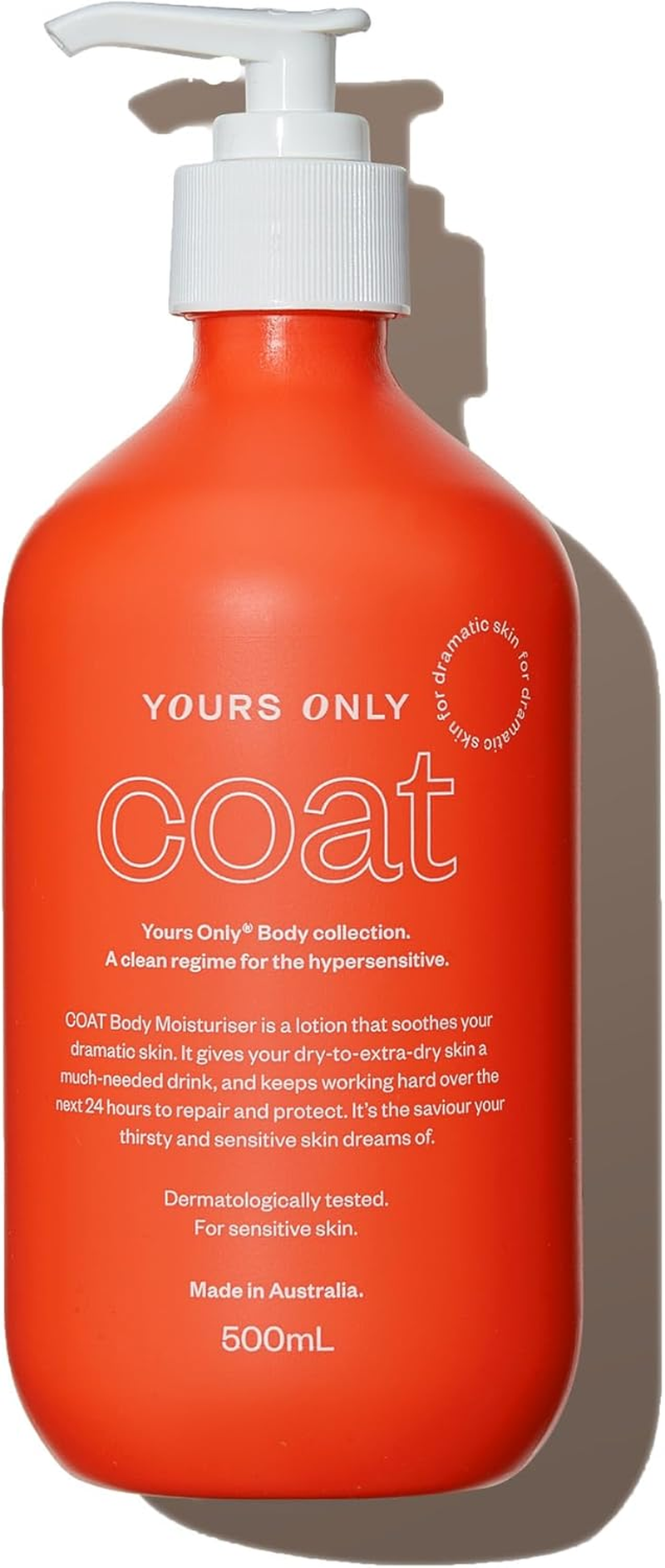 Yours Only, Nourishing Face and Body Moisturiser, 500Ml, Sensitive Skin, Eczema-Prone, All Ages, Fragrance-Free, Dermatologically Tested, Australian Made image number 2