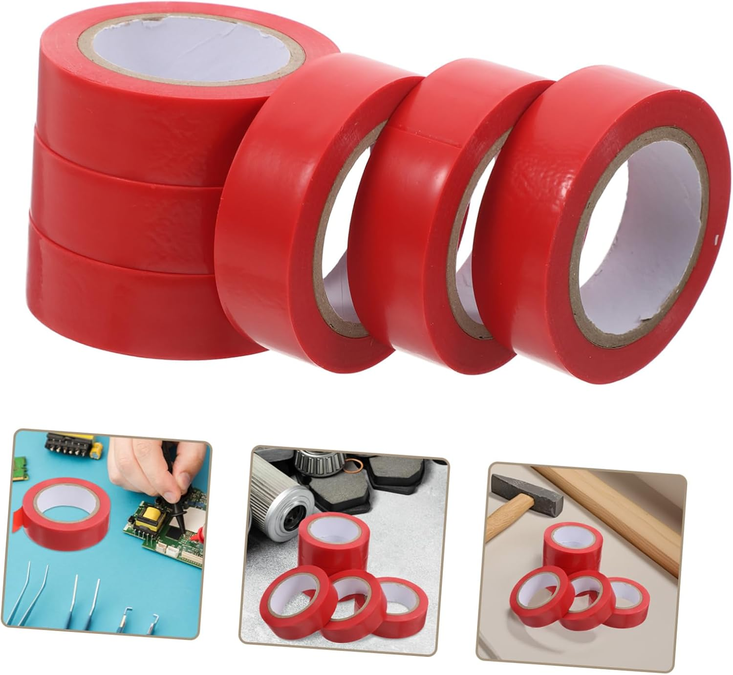 Hohopeti 6Rolls High Temperature Resistant Electrical Tape Insulation Tape for Electric Wire Repair Adhesive for Home Automotive and Industrial Use image number 2