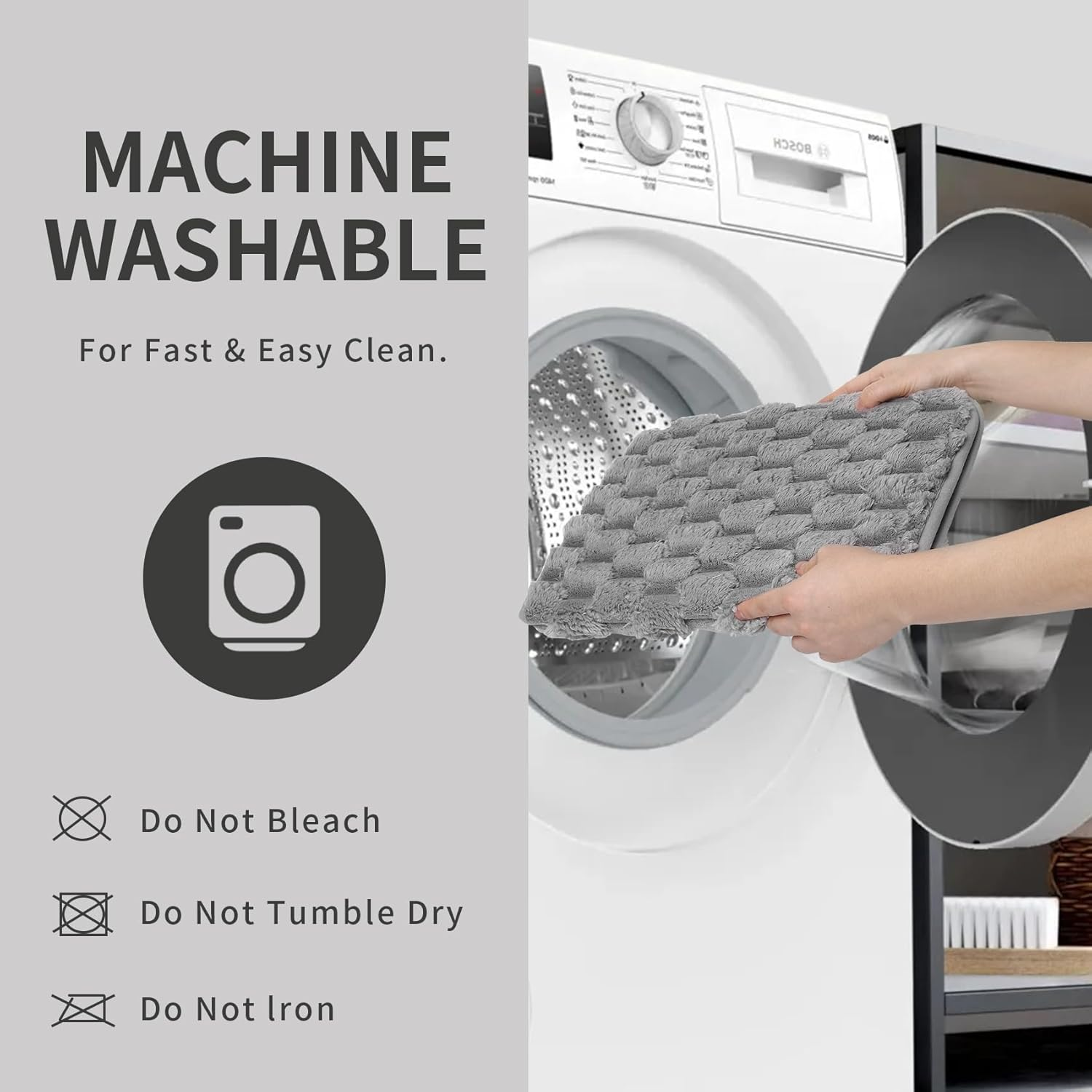 Fortuco 2 Pack Microfiber Bath Mat &ndash; Plush Bathroom Mat with Foam Padding, Absorbent Toilet Mat, Quick Drying Bath Mat Non Slip with PVC Backing, Machine Washable Bath Mats & Bath Runner