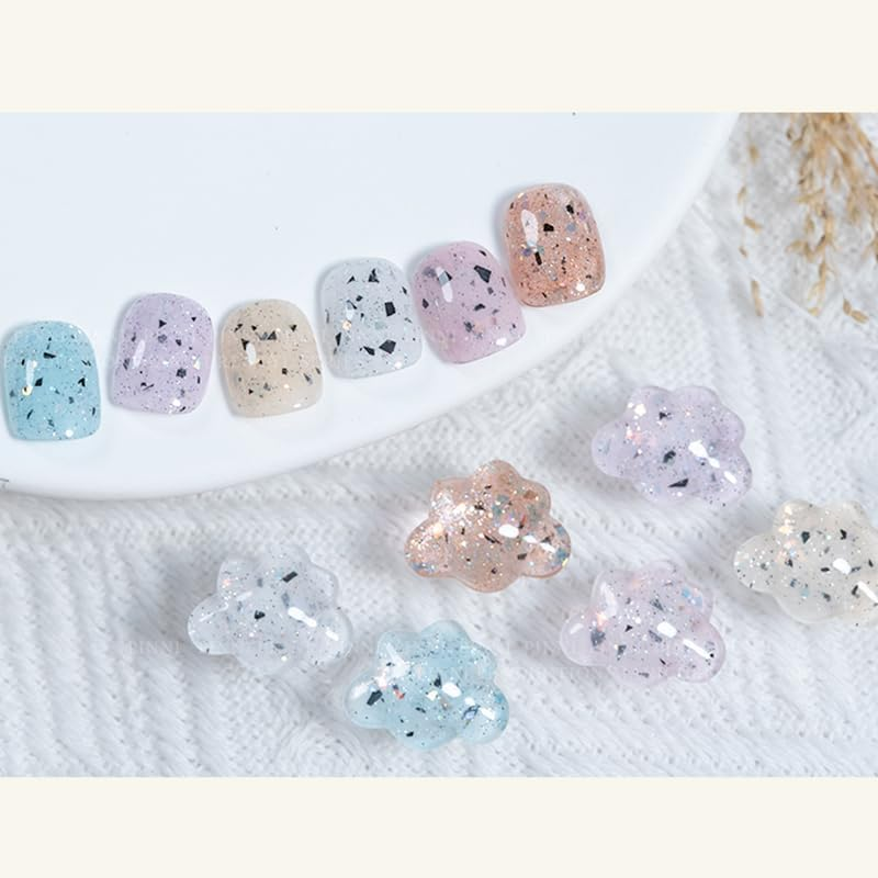 PINNI Bronze Egg Shell Gel Nail Polish Kit, Speckled Nail Polish Gel Nail Polish Sequins Glitter Semi-Permanent UV Gel Polish Shiny Gel Nail Varnish Shiny Shimmer White Gel Polish image number 5