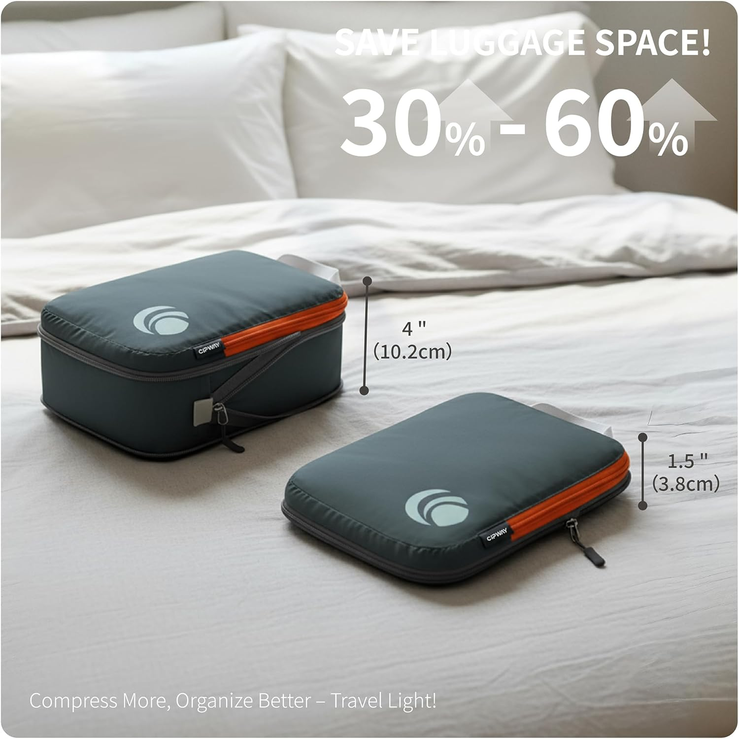 Cipway Compression Packing Cubes for Travel-Expandable Luggage Organizer Set Pack More in Less Space,Travel Gear Accessories image number 6