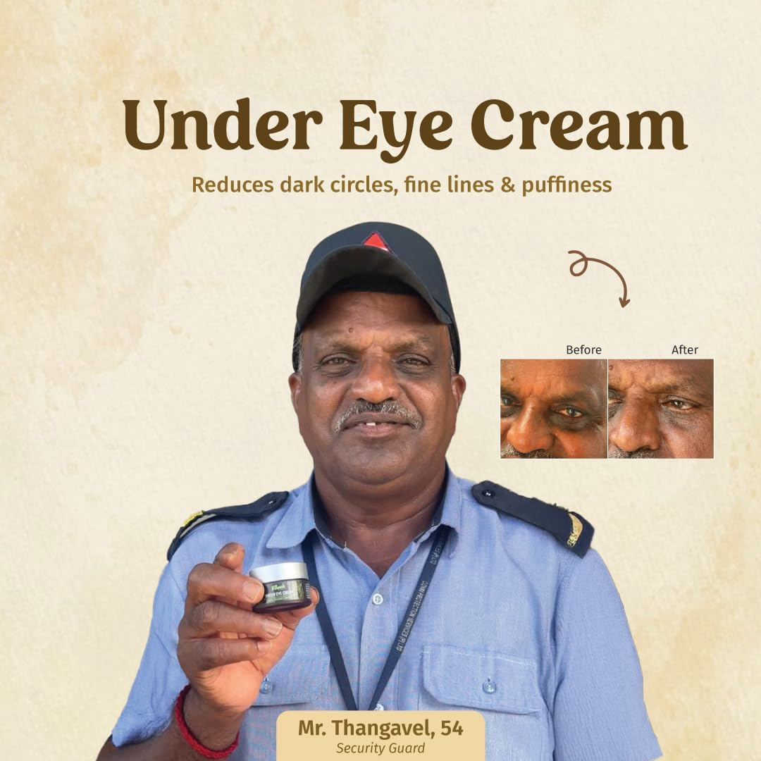 Vilvah Store under Eye Cream | for Dark Circles, Eye Puffiness, Fine Lines & Wrinkles | Minimizes Darkened, Stressed Appearance, Wrinkles, Puffiness around the Eye | with Natural Ingredients, 20Ml image number 1