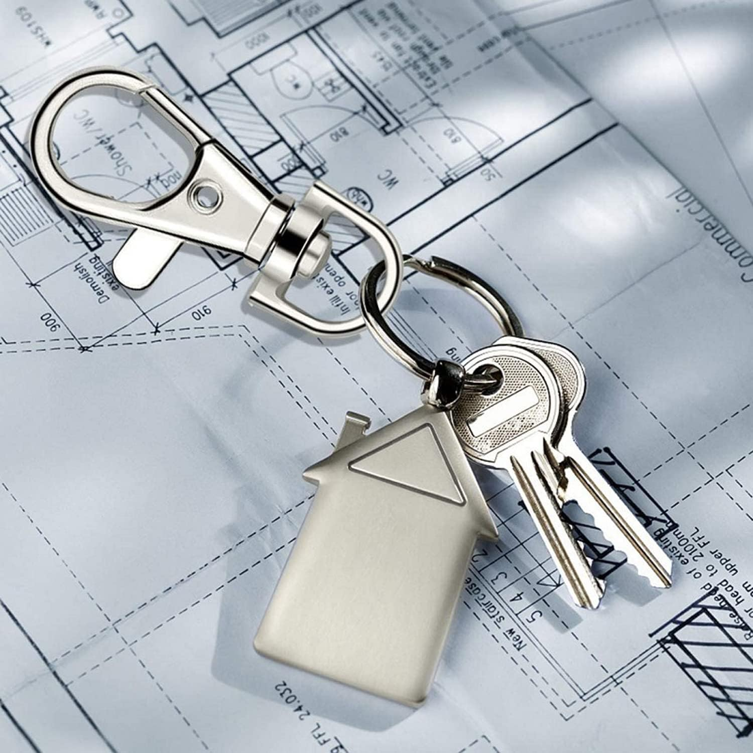 20X Detachable Swivel Lobster Clasp Clips Hook Alloy Key Ring Split Keychain Durable DIY for Key Split Ring Blanks image number 3