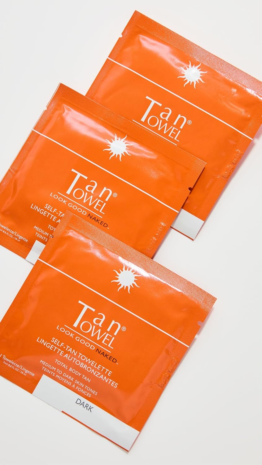 Tantowel Full Body Tan Towelettes - 5 Pack, Dark, 0.5 Fl Oz (Pack of 5)