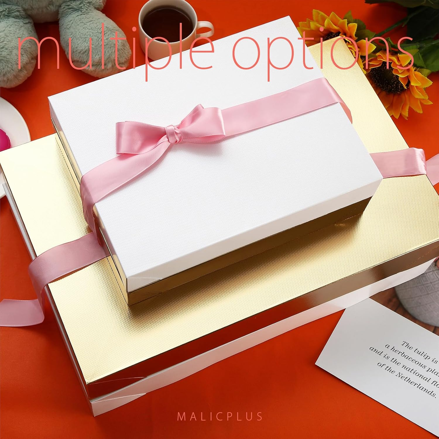 6 Shirt Gift Boxes with Lids - 43X27.9X6.35 CM, White, Grain Texture image number 5