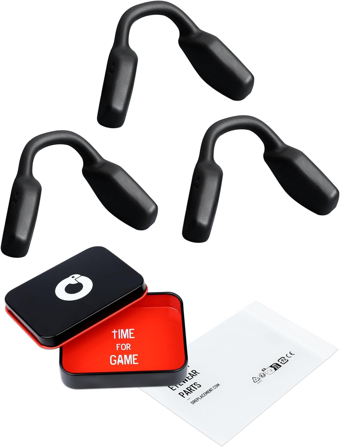 OWORK 3 Pairs Ultra Soft Silicone Sunglass Nose Pads for Oakley Coinflip Oo4144/Hex Jector Ox8032/Metalink Ox8153/Activate OX8173, Push-In Anti-Slip Glasses Nose Piece Replacement Kit Black image number 4