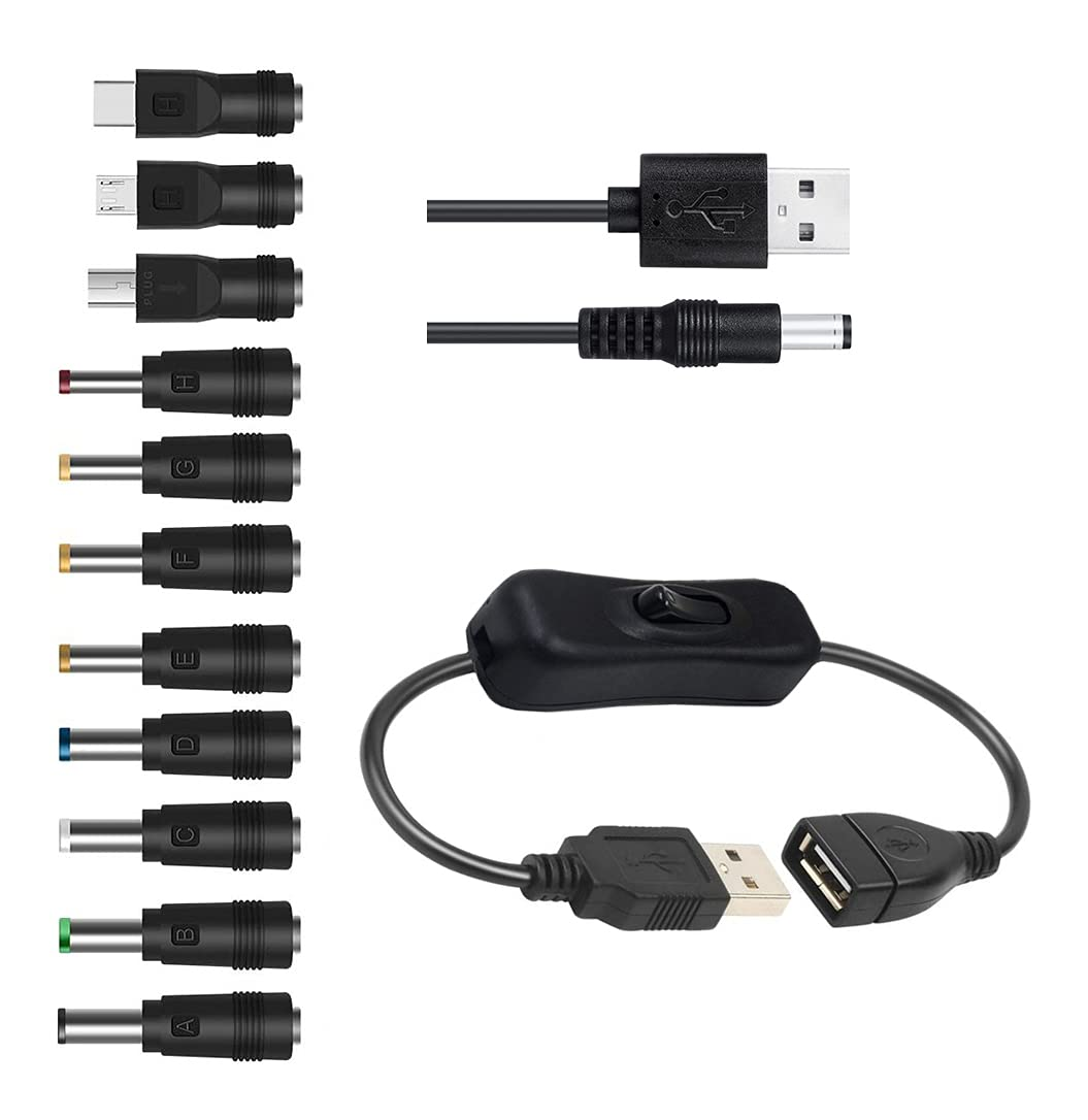 Gutreise 11 Connectors DC Power Cable + USB Switch Extension Cable,Extension Cord with On/Off Power Switch for Fans,Dash Camera,Bluetooth Speakers,Shaver,Led Strips image number 3