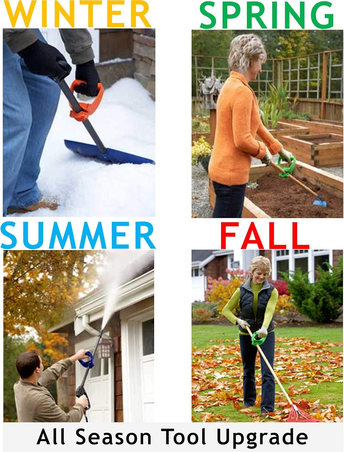 Back-Saving Tool Handle Labor-Saving Ergonomic Shovel or Rake Handle Attachment YELLOW image number 6