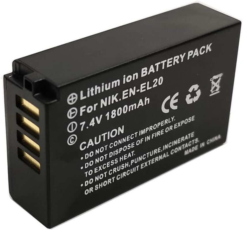 USB LCD Dual Charger +2X 1800Mah Battery for EN-EL20 En-El20A MH-27 Nikon One 1 J1/1 J2/1 J3/1 S1/1 V3 COOLPIX P1100 P1000 P950 a AW1 Camera image number 1