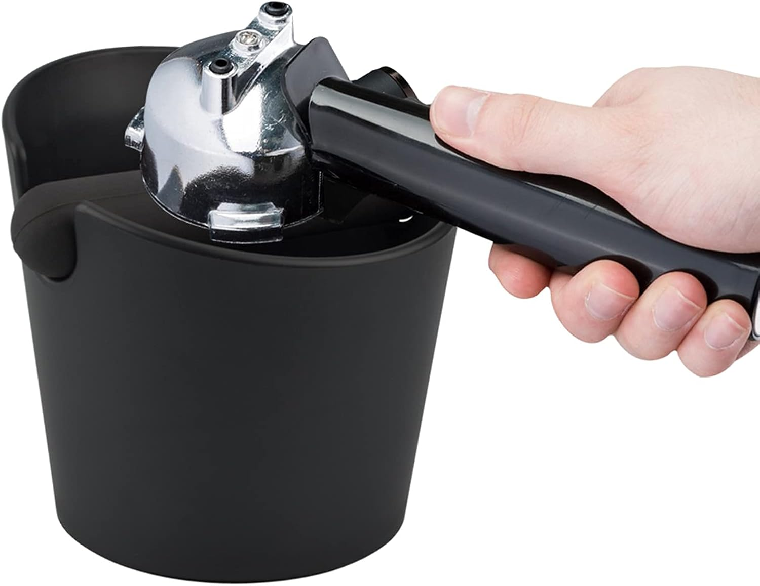 HOMEE Espresso Knock Box 4.8 Inch Shock-Absorbent Durable Barista Style Knock Box with Removable Knock Bar & Non-Slip Base (Round Style) image number 2