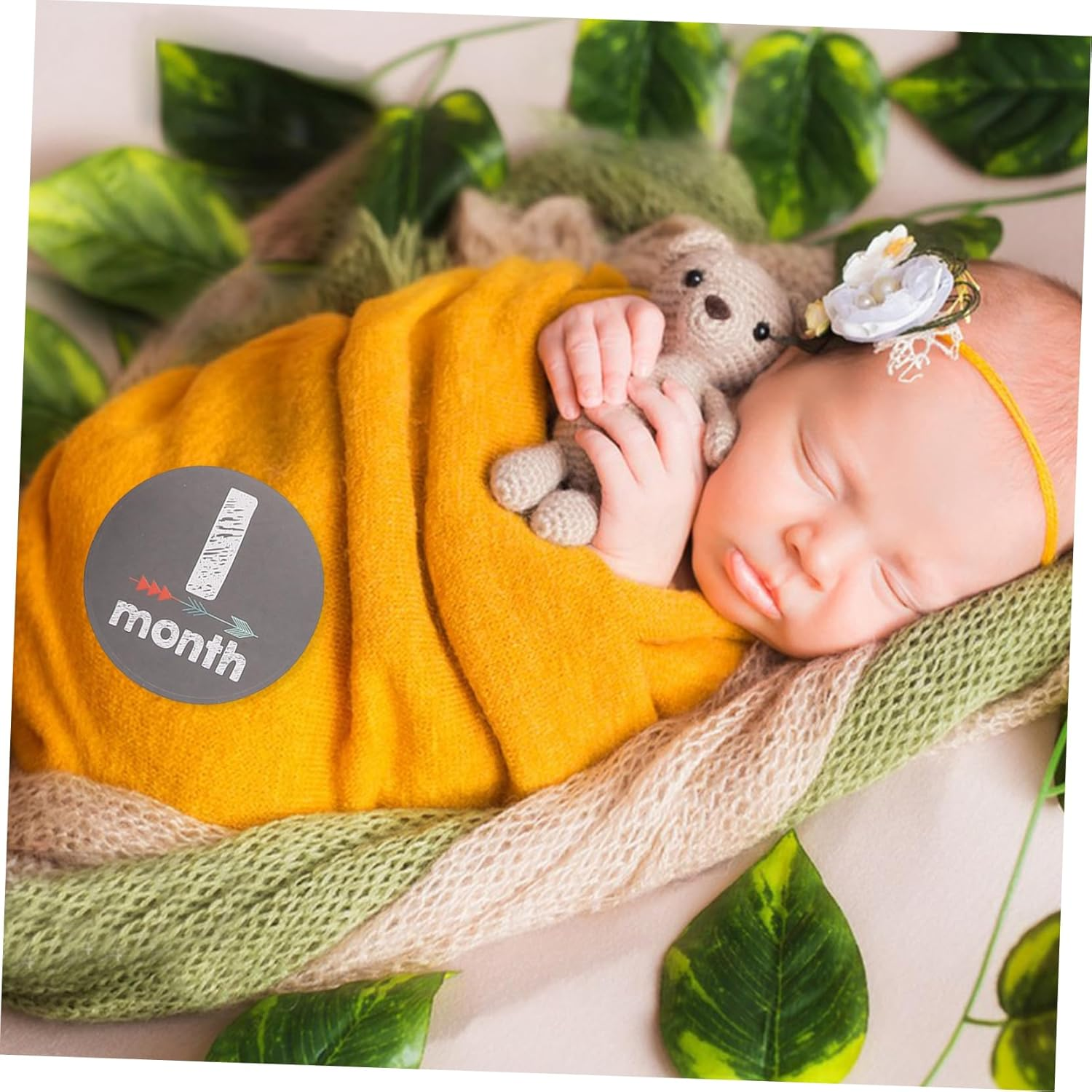 CLISPEED Newborn Monthly Stickers Milestone Stickers for Growth Recording Photo Props Adhesive Months image number 5