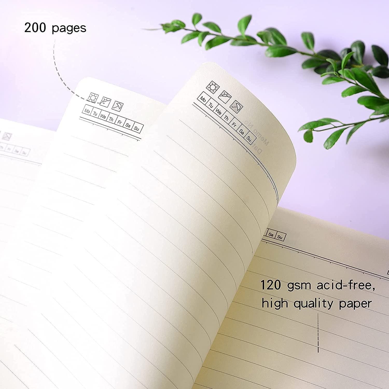 TAKA PRYOR Lined Journal Notebook for Women Men,200 Pages A5 Hardcover Faux Leather Journals for Writing,Travel,Business,Work & School,College Ruled Notebooks for Note Taking, Diary Notepad 5.7"&times;8.3"(Dark Blue) image number 5