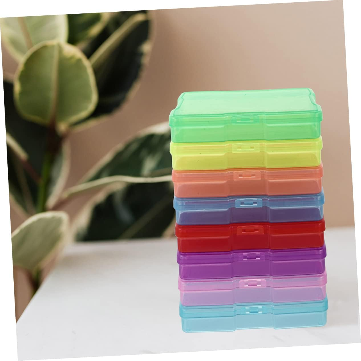 LALAFINA 10Pcs Plastic Photo Storage Boxes and Postcards Organizer Containers Lid, Mixed Color Craft Storage Case for Jewelry and Electronic Components, Suitable for Home and Office Use image number 5